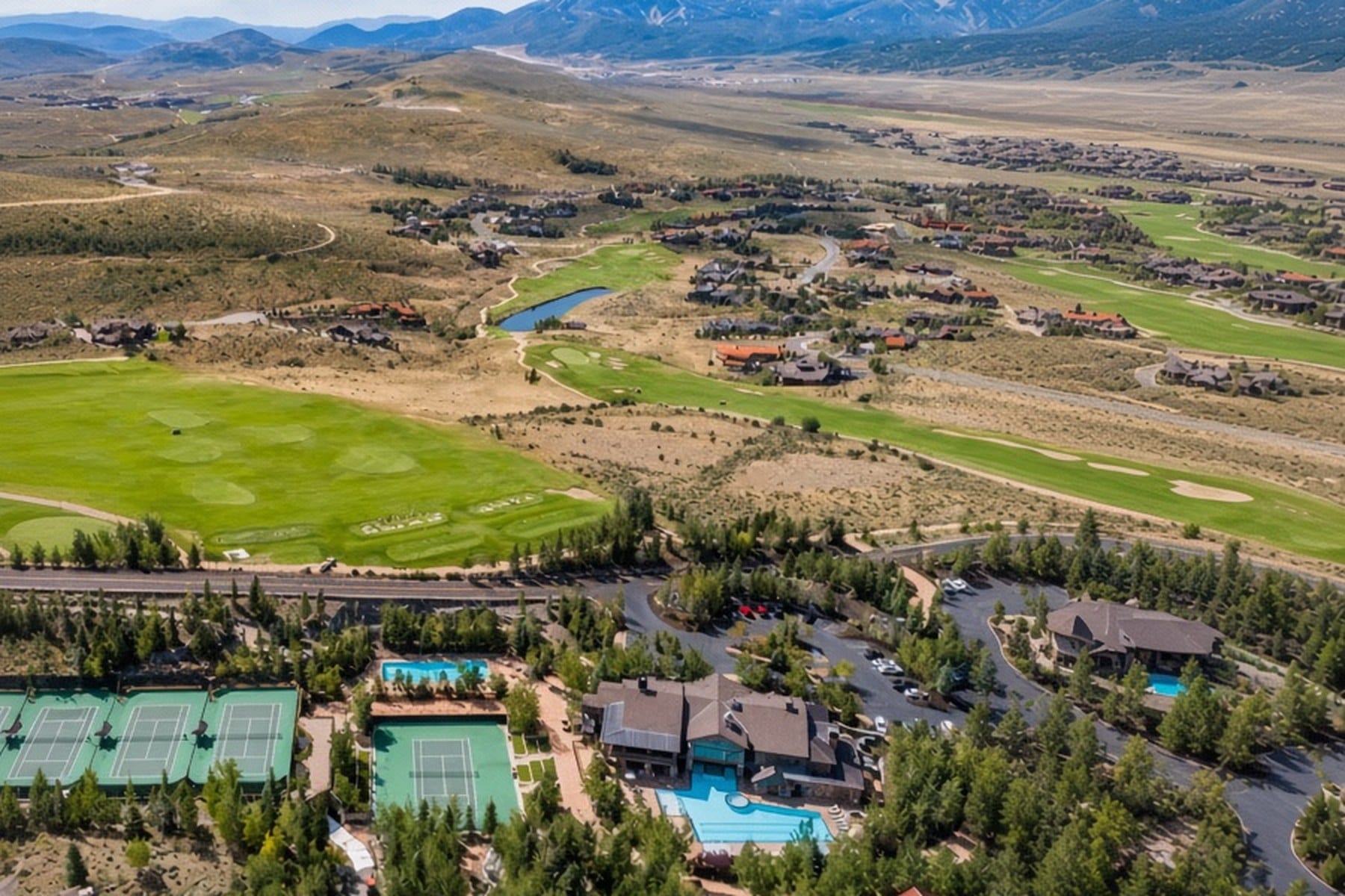 Promontory golf and the mountains north of Park City