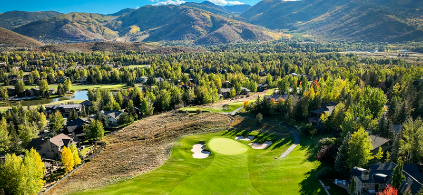Park Meadows homes and golf course in Park City in fall